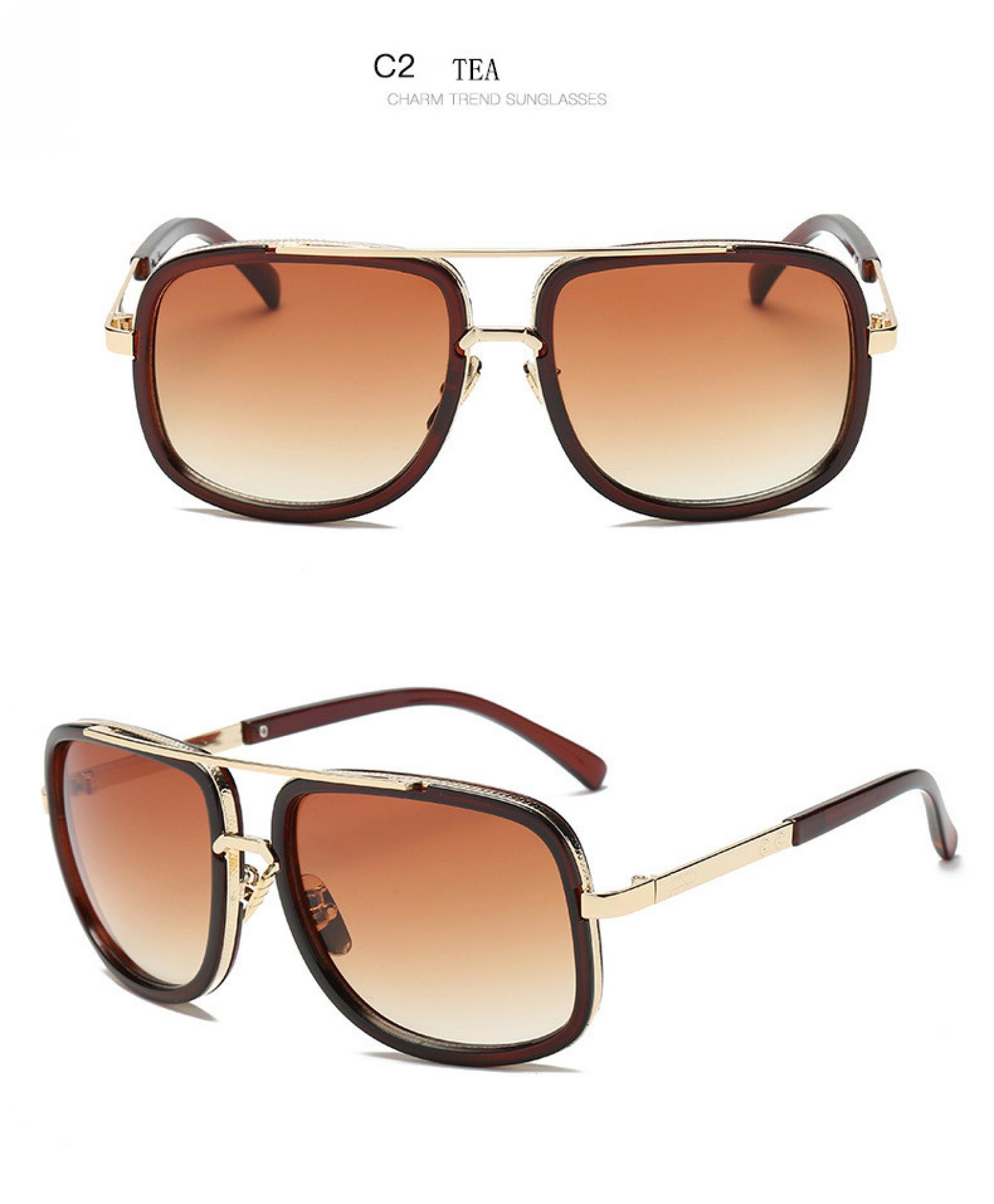 2019 New Fashion Big Frame Sunglasses Men Square Fashion Glasses for Women High Quality Retro Sun Glasses Vintage Gafas Oculos