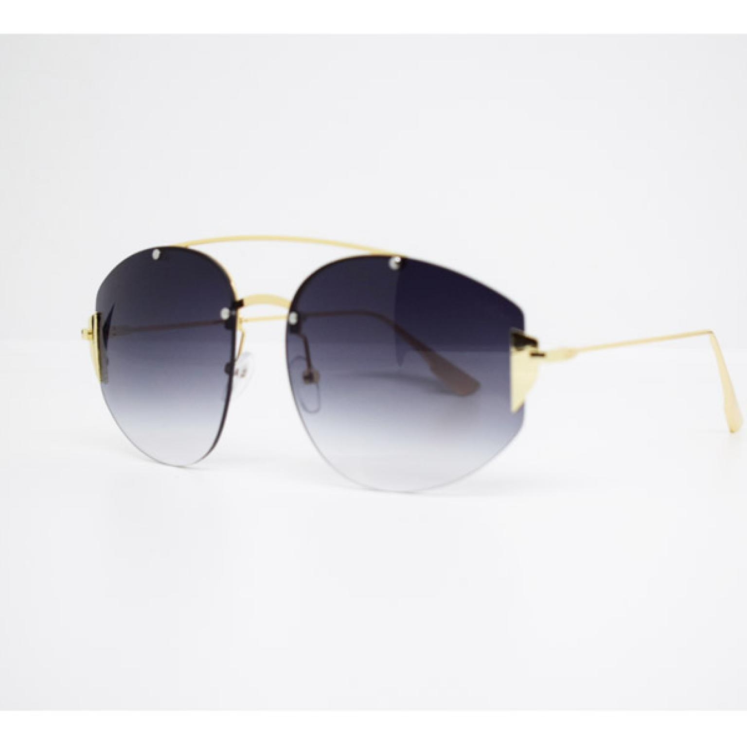 Ladies Trendy Sunglass Black Lens With Silver Frame For Women |SGM-90|