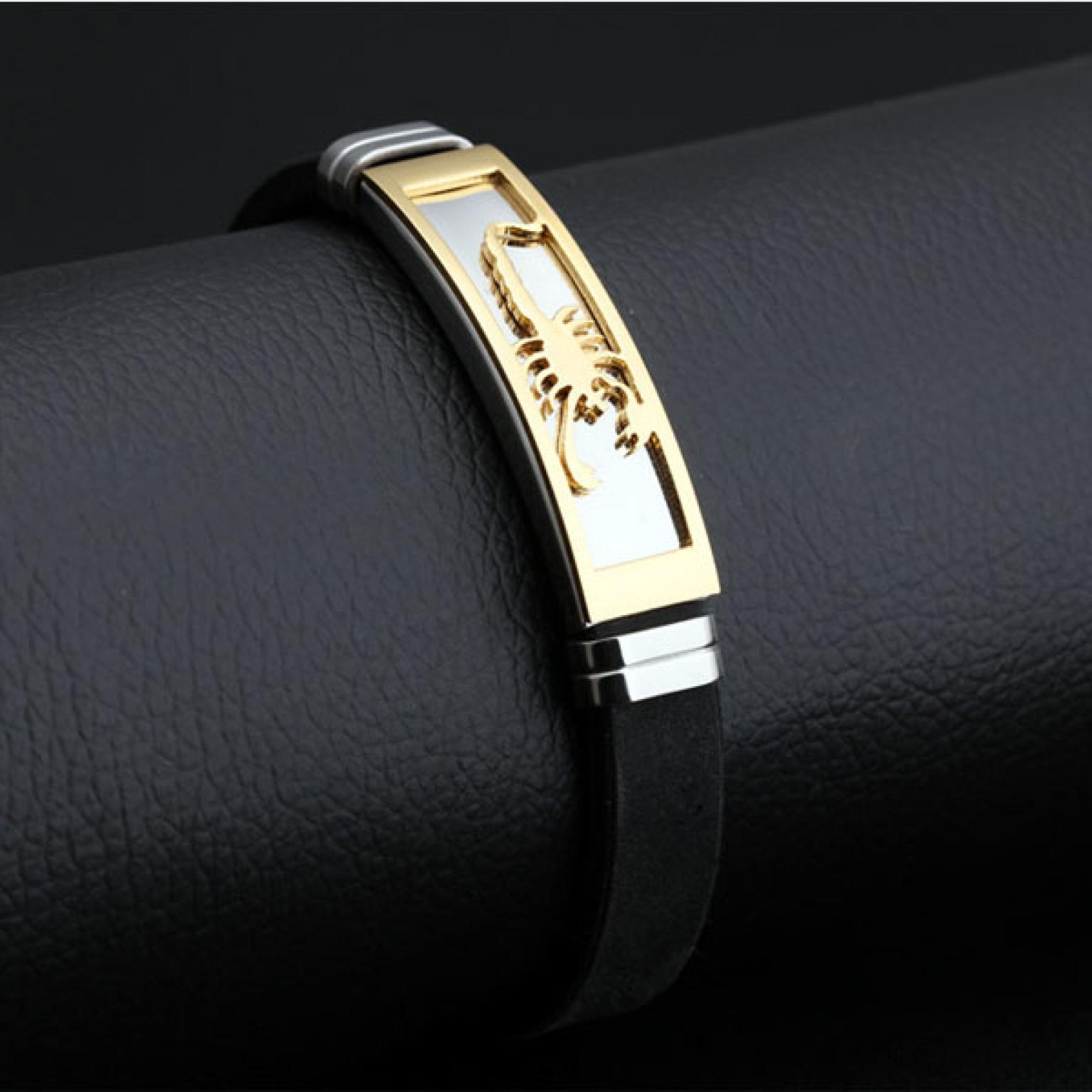 Silicone Jewelry Bracelets for Men High Quality Individuality Stainless Steel Scorpion Male Bracelets Accessories Jewelries