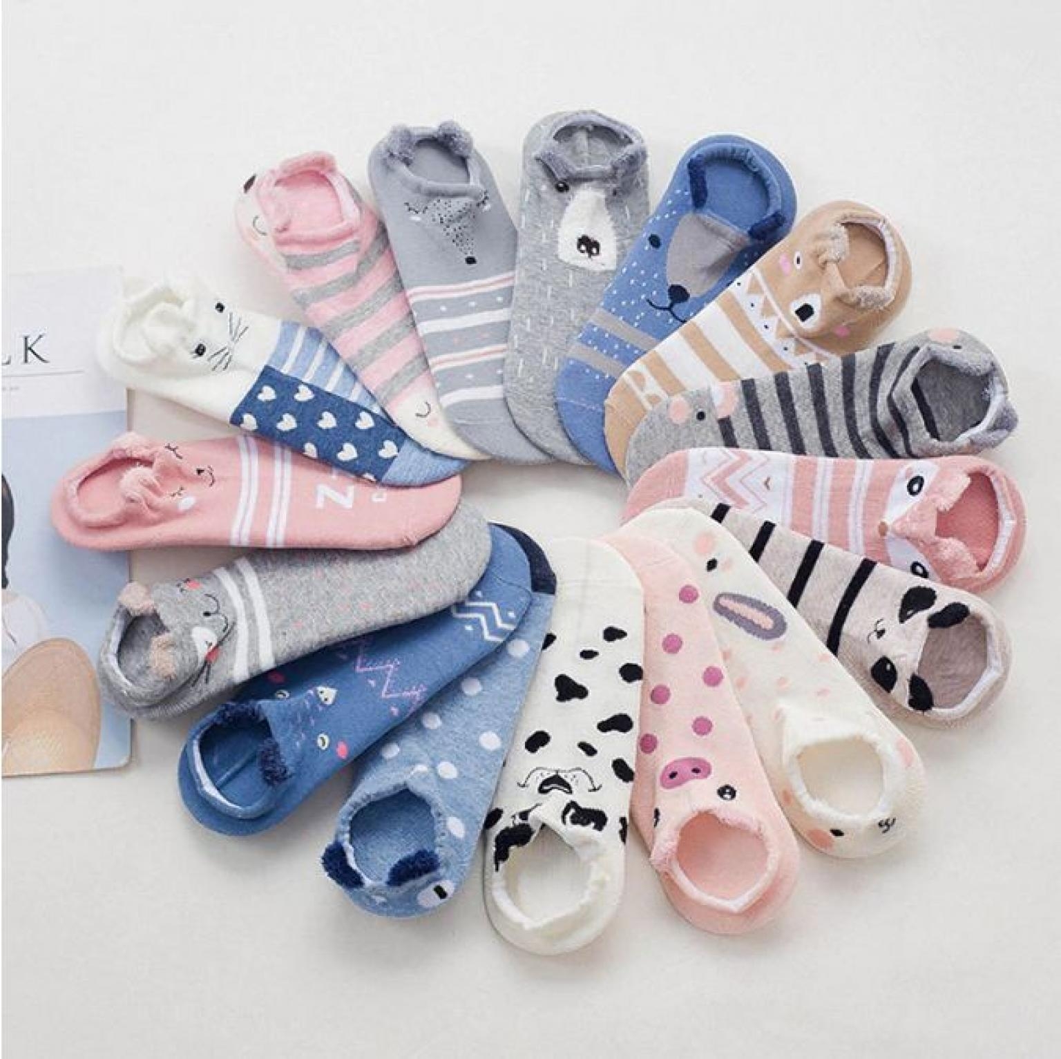 Women Cotton Socks Stereoscopic Cute Animal Female Cat With Summer Short Socks Women Casual Soft Funny Socks Winter Socks