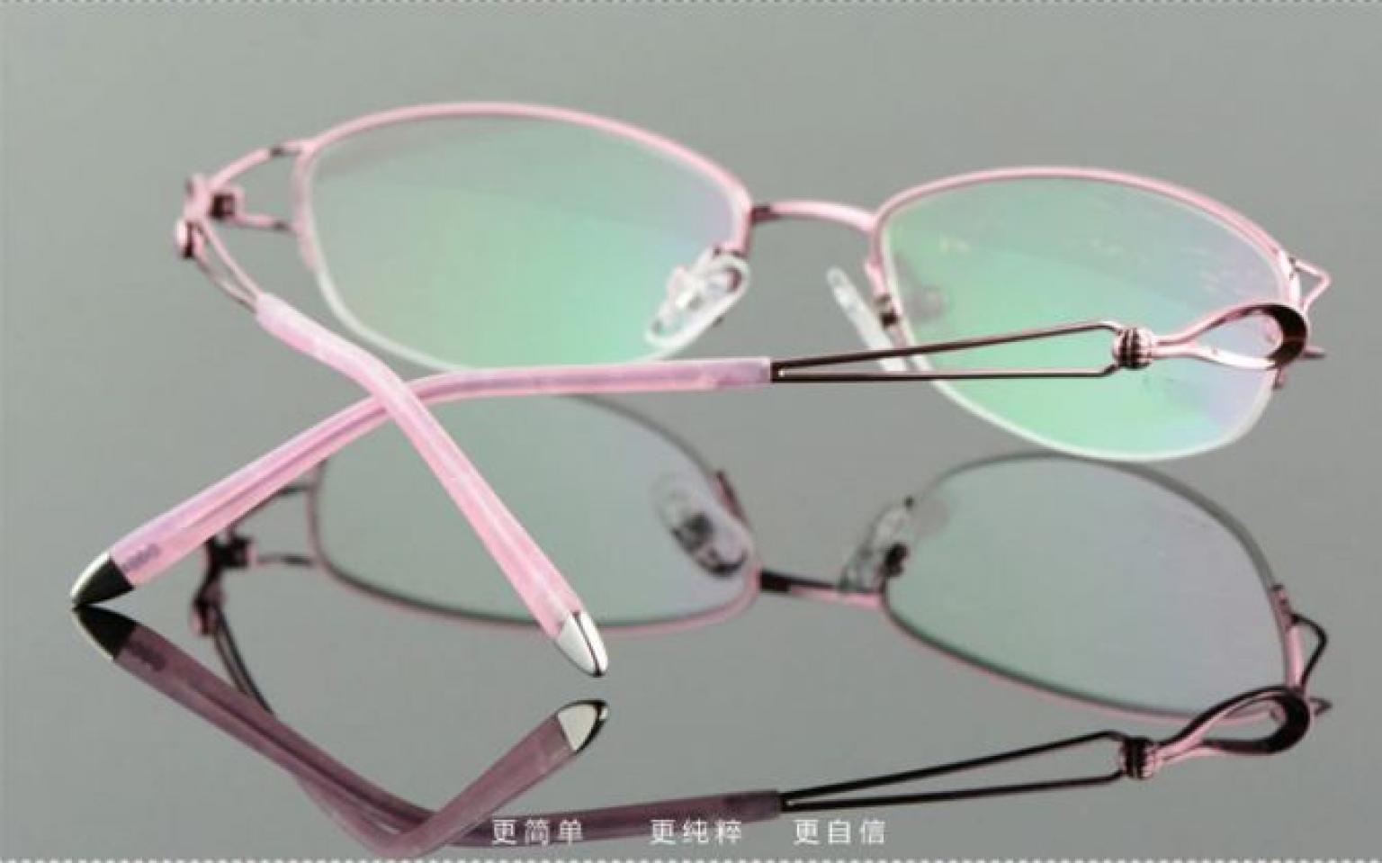 Metel Alloy Eyeglasses Half Rim Optical Frame Prescription Women Spectacle Reading Flower Eye Glasses Purple Frame