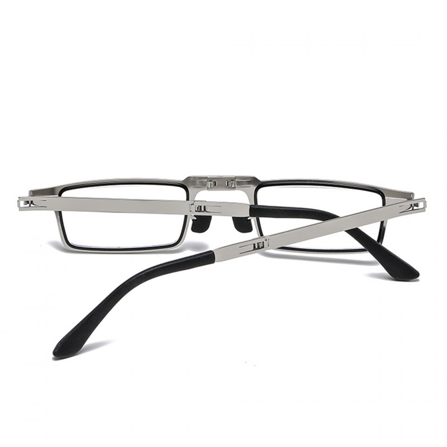 Light Weight Folding Reading Glasses Men Metal Round Square Eyewear 