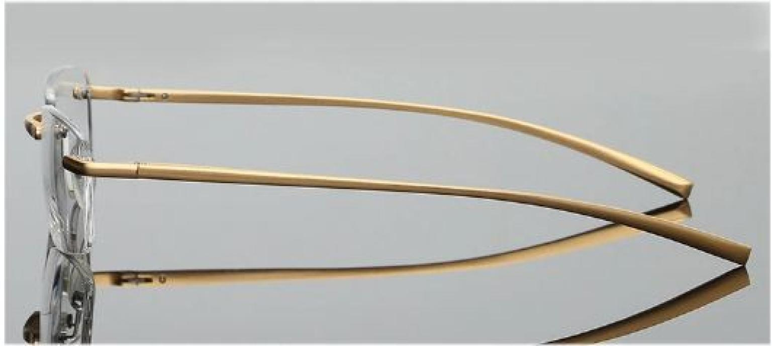 Golden Rimless Frame With Metal Body Optical Reading Eye Glasses