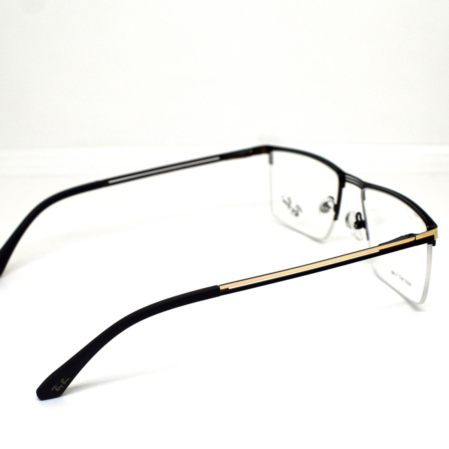 Half Rim Golden Frame Optical Rectangular Male Female Eye Wear