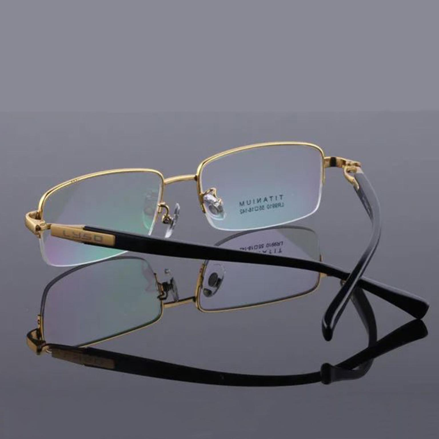 High Quality Pure Titanium Golden Half Rim Frame For Business Class Men