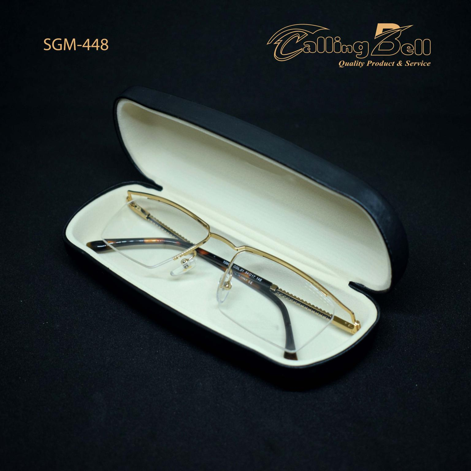 High Quality Golden Color Half Rim Spectacles With Classic Design Metal Chasma For Men's Women