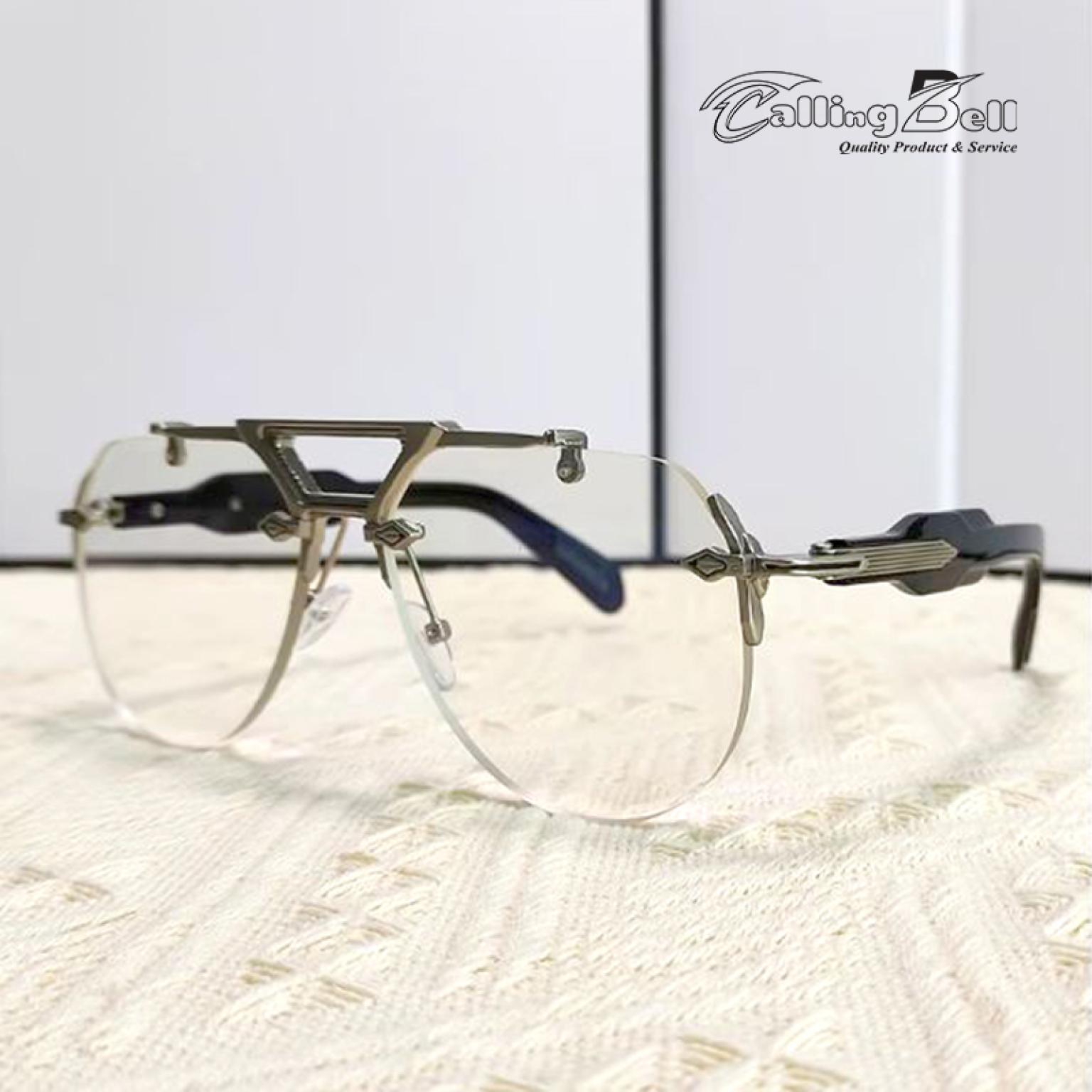 Vintage Oversized Aviator Shaped Rimless Double Bridge Punk Eye Glasses For Fashionable Men Women