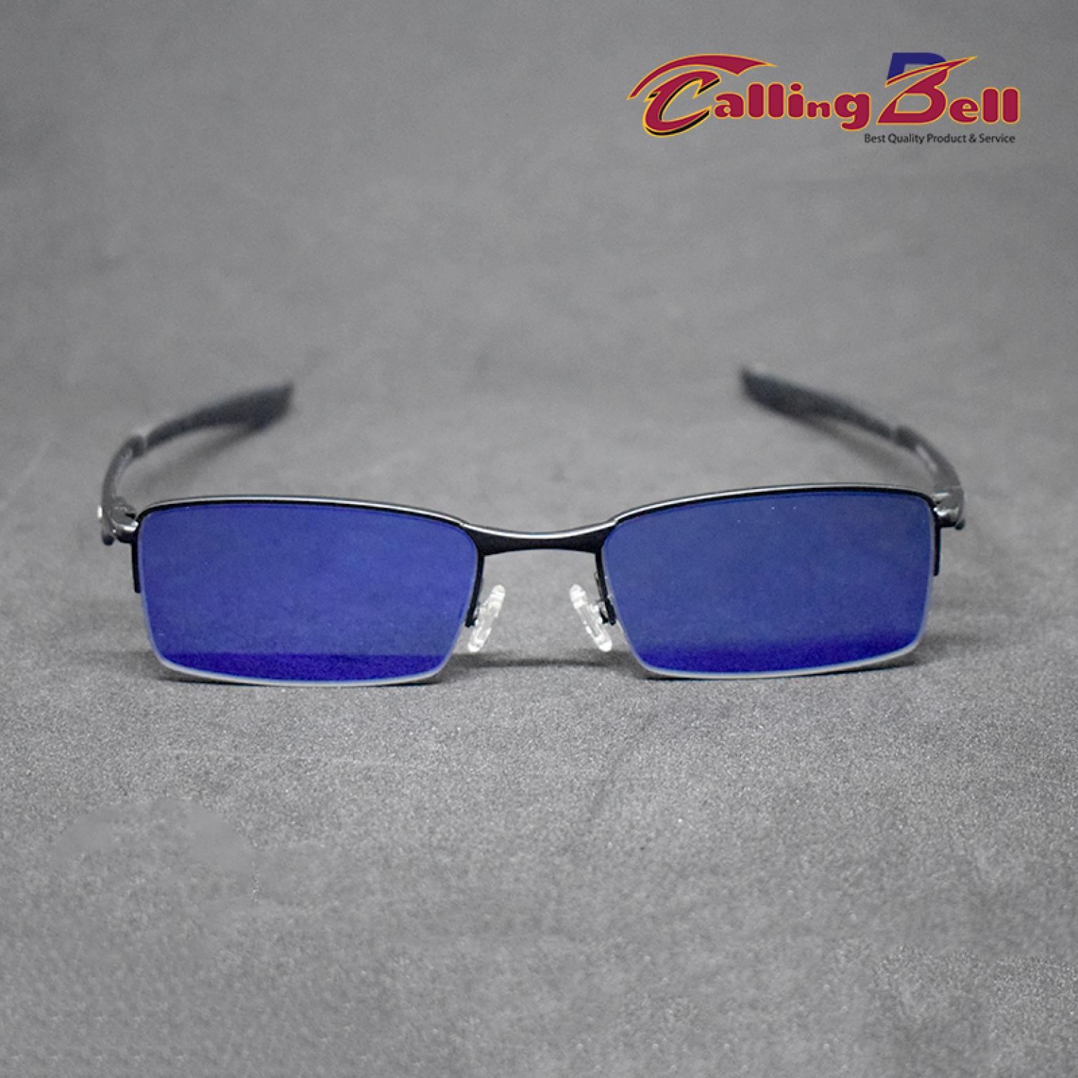 Premium Quality Unique Design Half Rim Metal Body Blue Mercury Vintage Sun Glasses For Fashionable Business Men Women