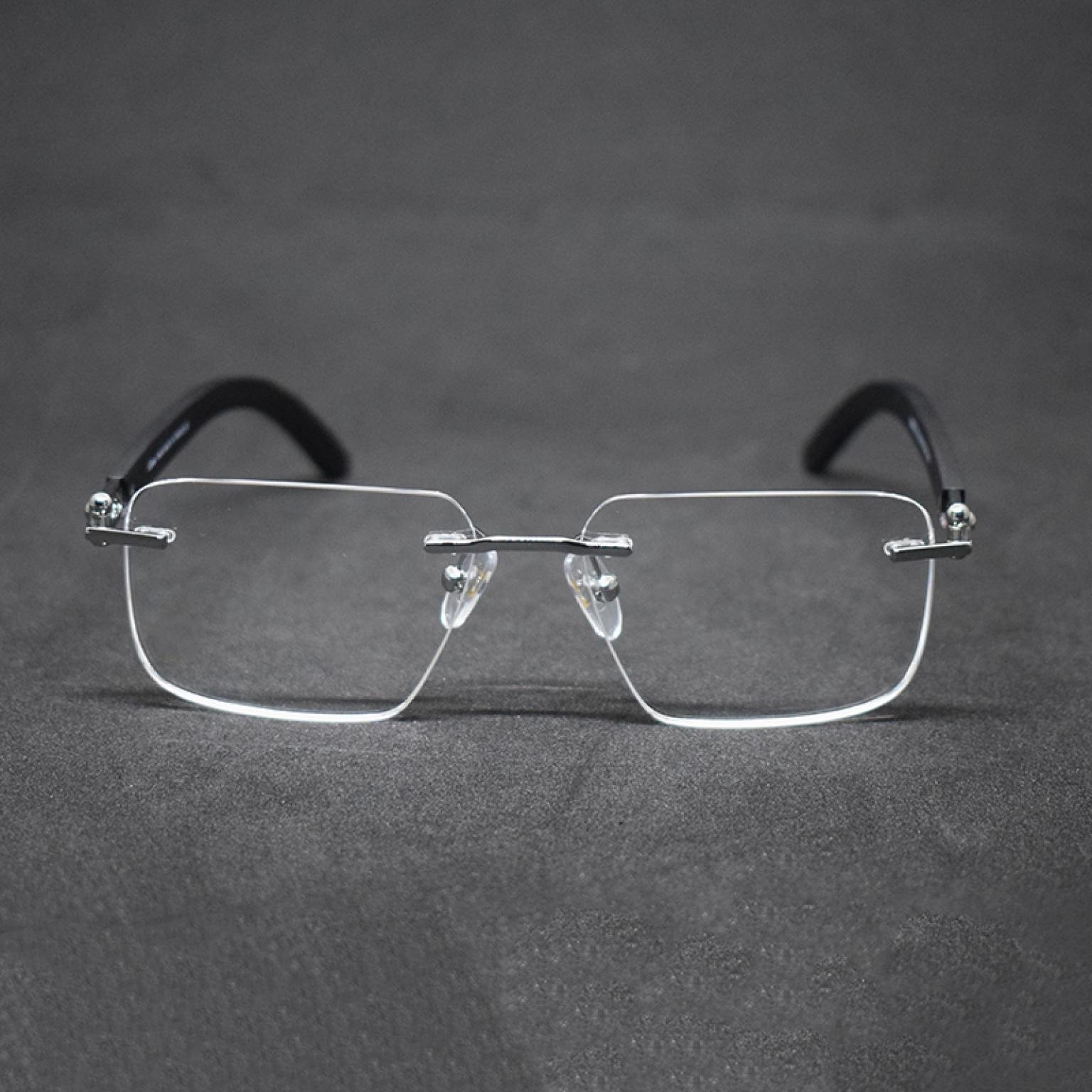 New Premium Quality Rectangular Rimless Frame For Men Women