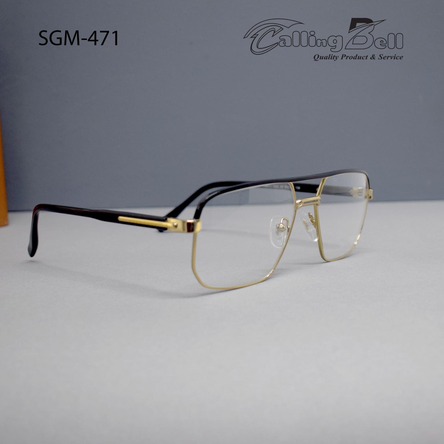 Double Bridge Premium Quality Golden Frame Prescription Eye Glasses For Stylish Business Class Men