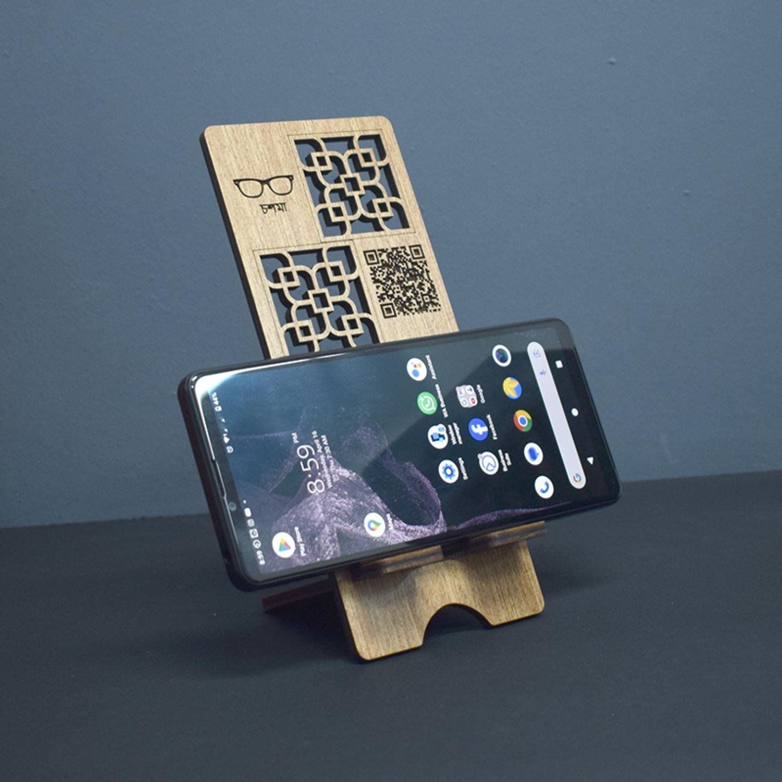 Unique Design Wooden Mobile Holder Stand