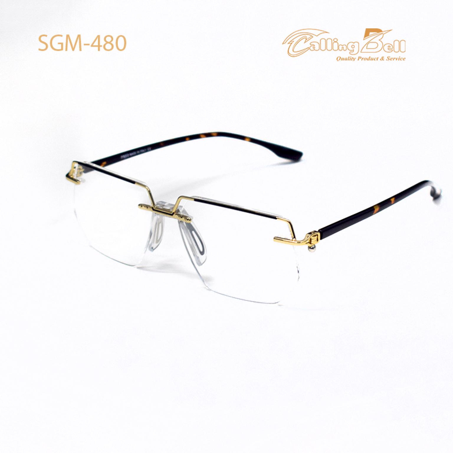 Brand Design Premium Quality Rimless Glasses With Black and Golden Color Frame